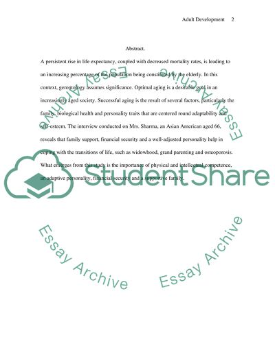 Project Paper-Adult Development Issues