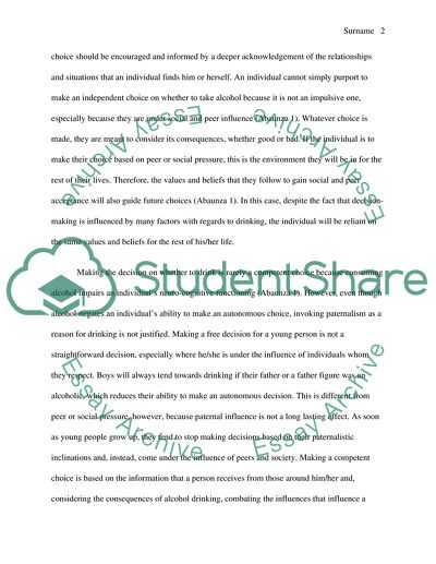 To Drink or Not To Drink