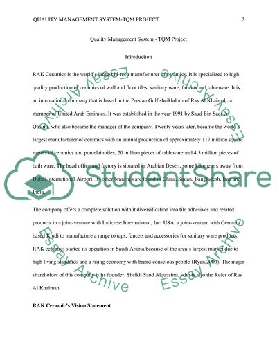 Int'l Quality Management System - TQM Project
