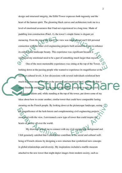 Reflections and Emotions in Civil Engineering: Eiffel Tower