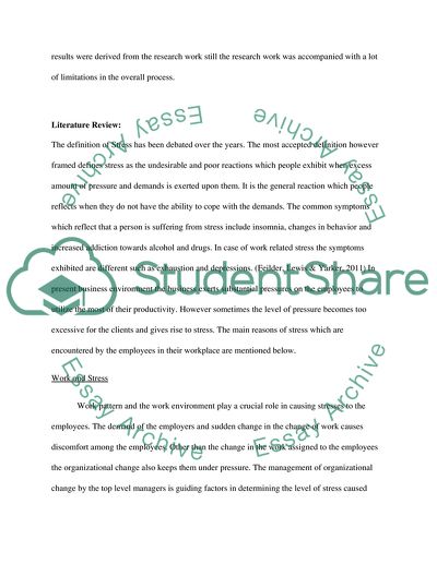 Organizational Stress and Violence