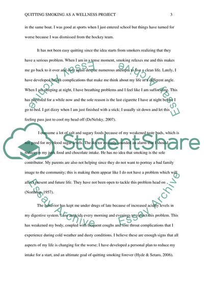 Quitting Smoking as a Wellness Project