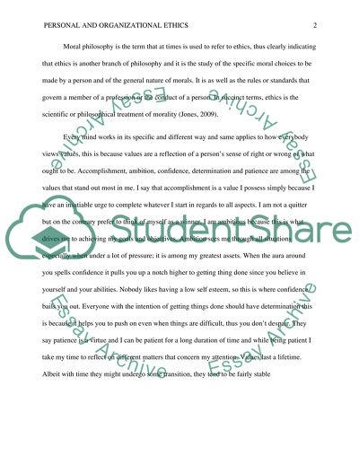 Personaland Organizational Ethics