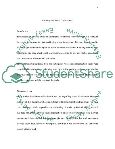 Chewing and Sound Localization