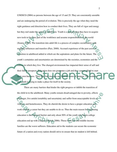 Youth as the Period of Transition from Childhood to Adulthood