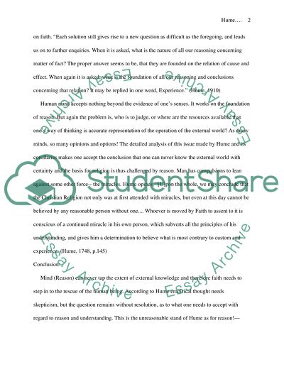 Hume-Faith and Reason