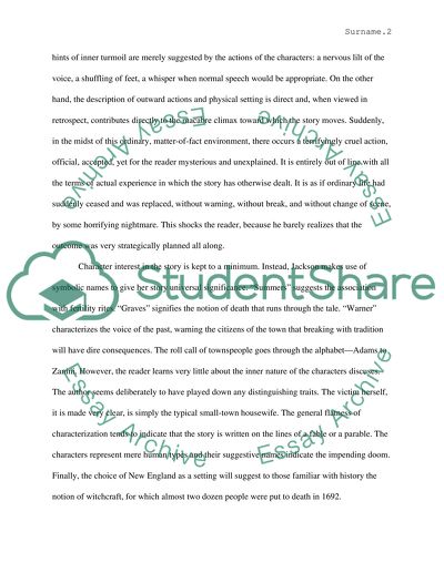 The Lottery by Shirley Jackson