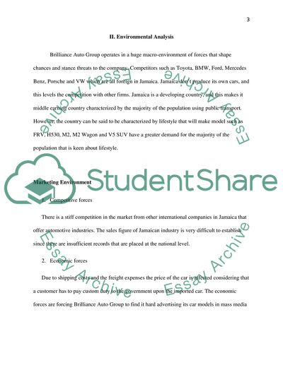 Marketing Plan for Brilliance Auto Group