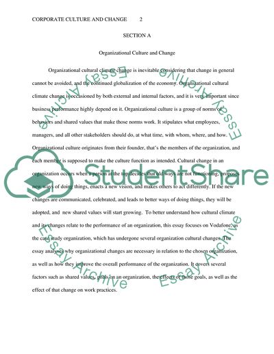Corporate Culture and Organizational Change