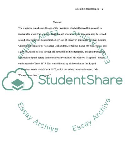 Scientific Breakthrough: The Telephone