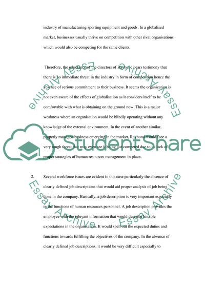 Analysis of the Attached Mini Case from Human Resource Point of View