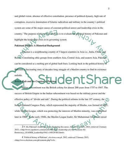 Leadership Crisis in Pakistan