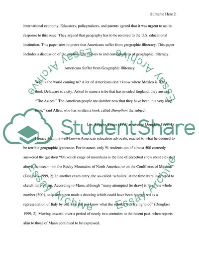 Geographic Illiteracy: A Continuing American Dilemma