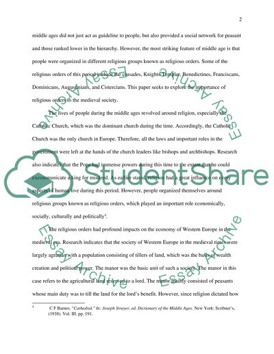 How Important to Medieval Society Were the Religious Orders