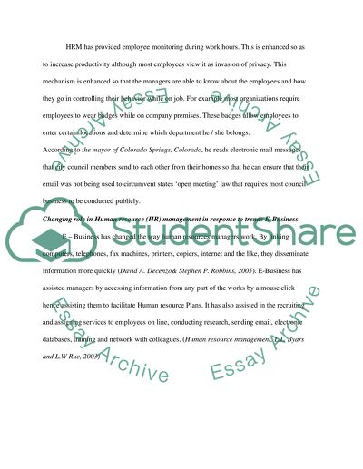 Human resources roles and responsibilities