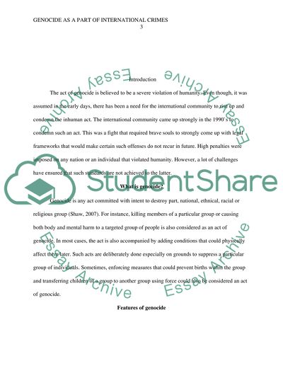 Genocide as a part of international crimes