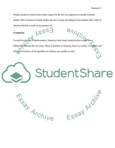 Compare my ometown wich is saudi arabia to the city i live in now wich is murfreesboro TN