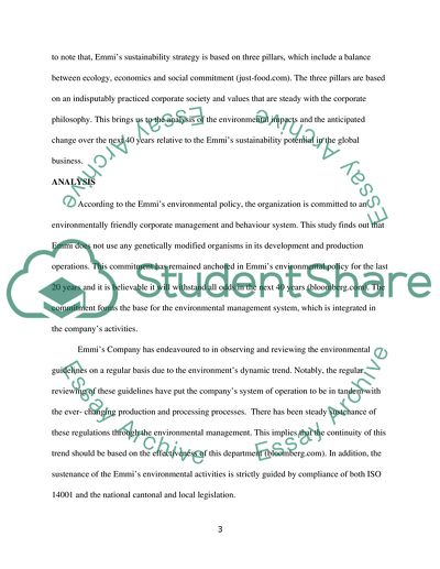 Sustainability in Global Business: Emmi Company in Switzerland