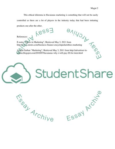 Ethical Dilemma in Marketing - Havaianas
