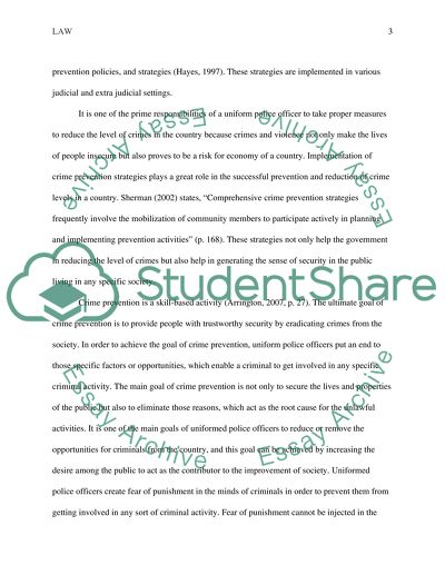 Functions of Uniformed Police Officers