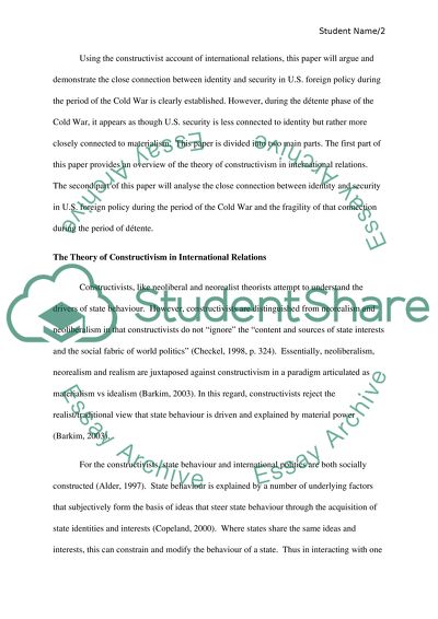 The Close Connection Between Identity and Security in US Foreign Policy