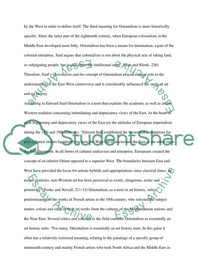 In What Ways Does What Edward Said Calls Orientalism Affect Art and Art History