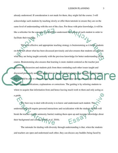 Application 2 lesson planning