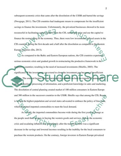 Increasing investment attractiveness of CIS countries