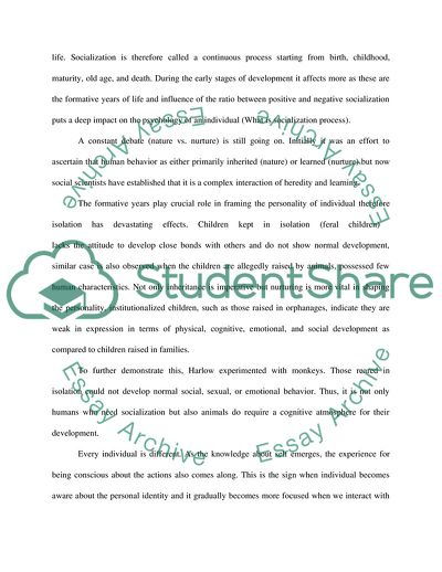 The Role of Socialization