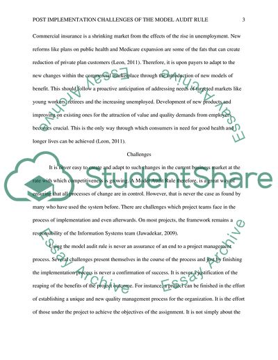 Post-Implementation Challenges of the Model Audit Rule