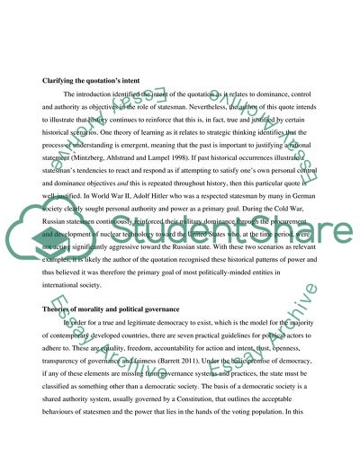 Impact of Power and Statesmen