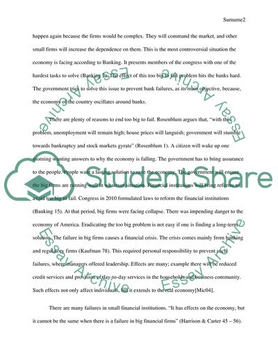 Too Big to Fail Theory