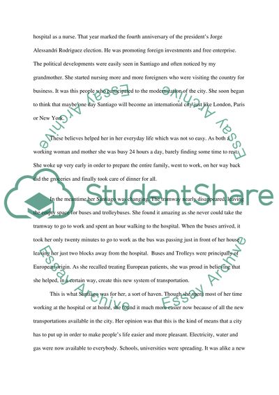 My Familys experience with cities over the past three generations