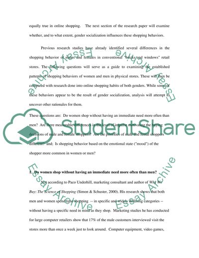 Is the Online Shopping Behavior of Women Different Than That of Men Due to Gender Socialization