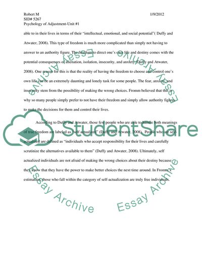 PSYCHOLOGY OF ADJUSTMENT, unit1, question#1