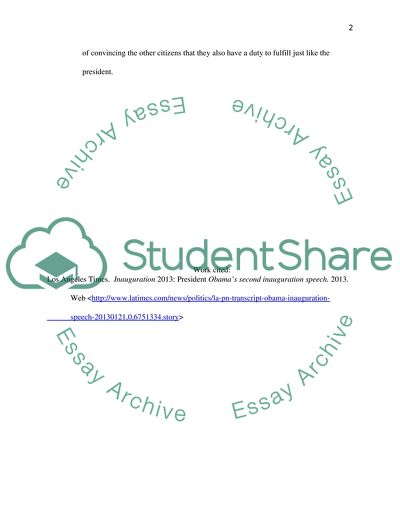 President Obamas Innauguration Address