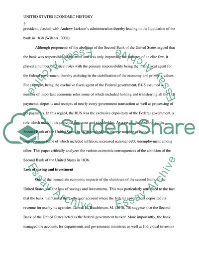 Effects of Abolition of the Second Bank of the United States