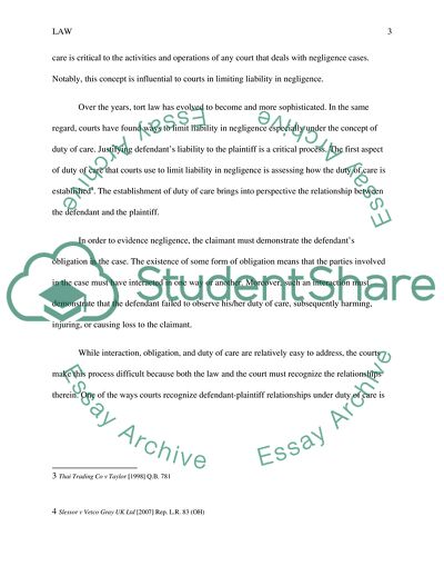 Duty of Care and Negligence