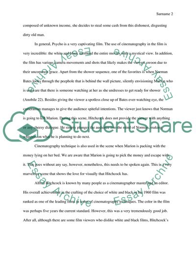 Cinematography in Psycho