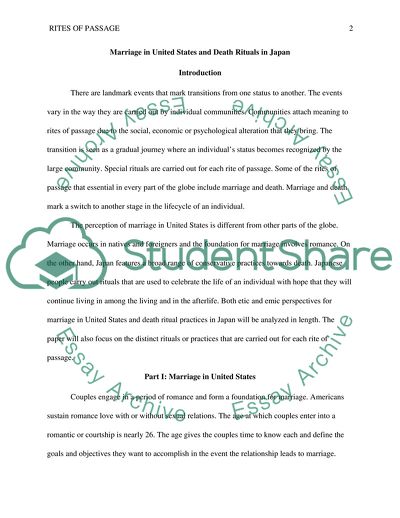 Marriage in the United States and Death Rituals in Japan