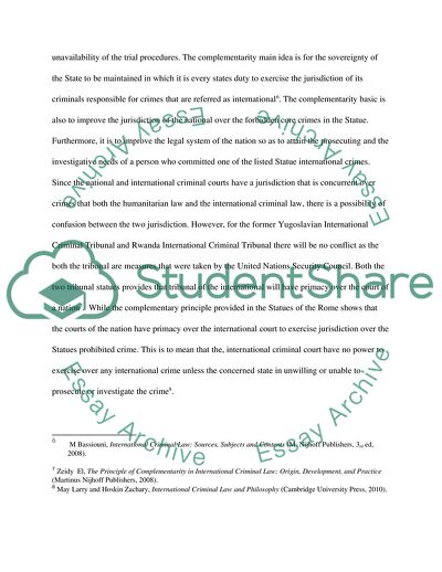 International Criminal Court and National Criminal Justice on International Crimes