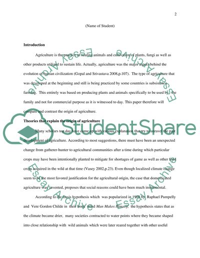 Origin of Agriculture: Middle East and Mesoamerica