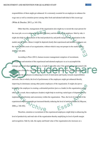 Recruitment and retention for qualified staff