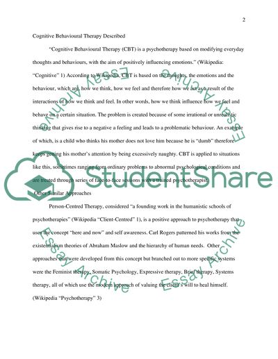 Comparison between Person-Centred Therapy and Cognitive Behavioural Therapy