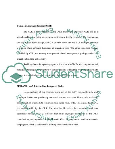Important Parts of the .net Platform