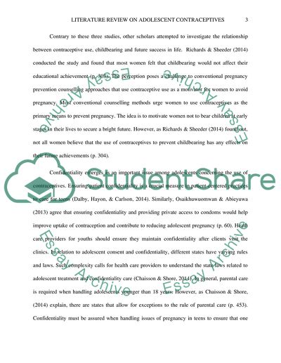 Review on Adolescent Contraceptives