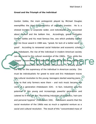 Wall Street: Movie Analyis