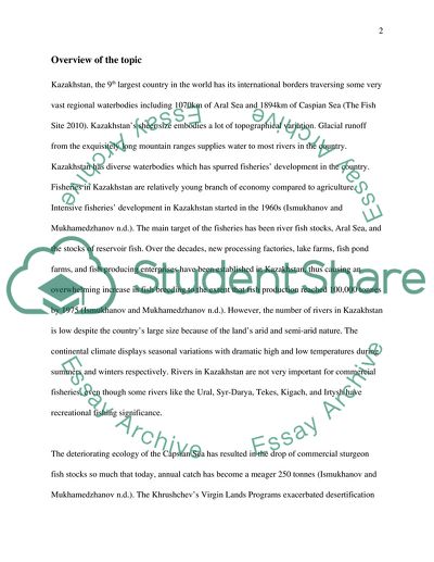 The Fisheries Sector of Kazakhstan