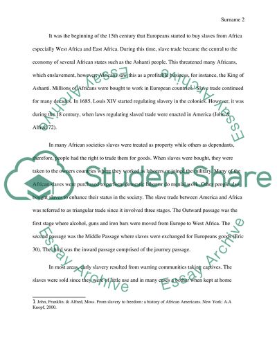 Capitalism and end of slavery