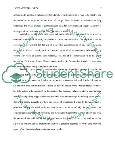communication in the family essay